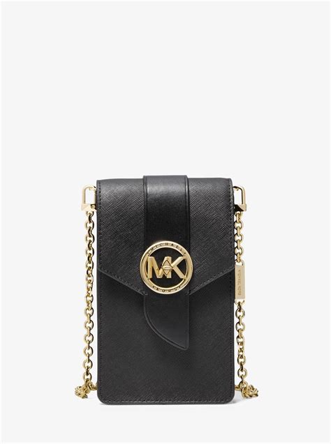 michael kors blac saffiano leather k phone case galaxy|Small Saffiano Leather Smartphone Crossbody Bag .